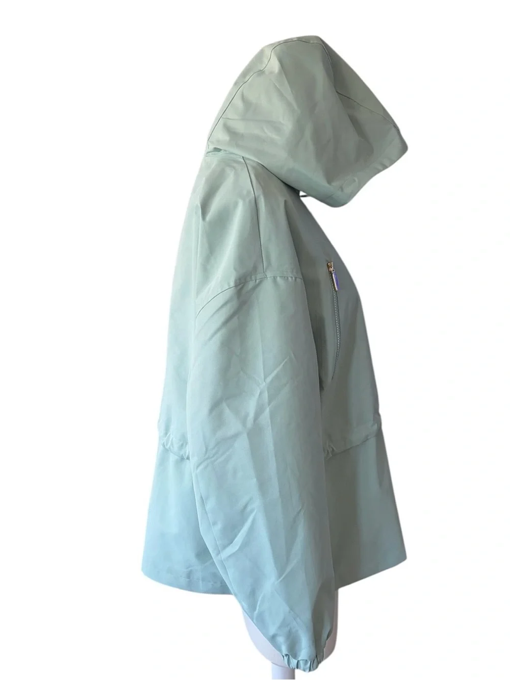 KATE SPADE NEW YORK Crop Hooded Rain Jacket - Frosted Aqua Size L